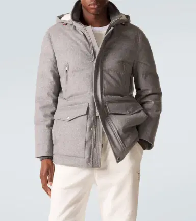 Brunello Cucinelli Wool flannel down jacket | Thumbnail 3 Brunello Cucinelli Wool flannel down jacket | Thumbnail 3