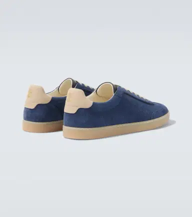 Brunello Cucinelli Leather-trimmed suede sneakers | Thumbnail 3 Brunello Cucinelli Leather-trimmed suede sneakers | Thumbnail 3