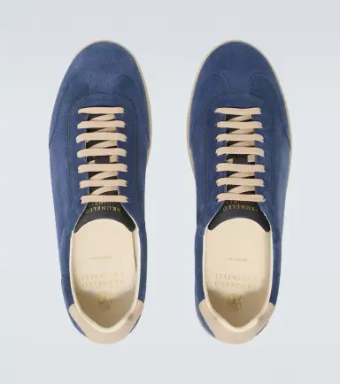Brunello Cucinelli Leather-trimmed suede sneakers | Thumbnail 4 Brunello Cucinelli Leather-trimmed suede sneakers | Thumbnail 4