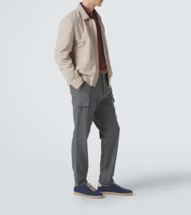 Brunello Cucinelli Leather-trimmed suede sneakers | Thumbnail 7 Brunello Cucinelli Leather-trimmed suede sneakers | Thumbnail 7