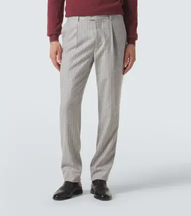 Brunello Cucinelli Pinstripe wool and cashmere tapered pants | Thumbnail 3 Brunello Cucinelli Pinstripe wool and cashmere tapered pants | Thumbnail 3