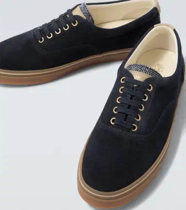Brunello Cucinelli Leather-trimmed suede sneakers | Thumbnail 3 Brunello Cucinelli Leather-trimmed suede sneakers | Thumbnail 3