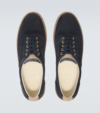 Brunello Cucinelli Leather-trimmed suede sneakers | Thumbnail 5 Brunello Cucinelli Leather-trimmed suede sneakers | Thumbnail 5