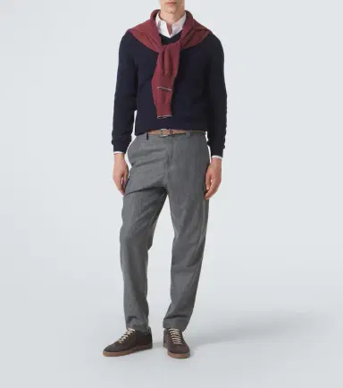 Brunello Cucinelli Leather-trimmed suede sneakers | Thumbnail 7 Brunello Cucinelli Leather-trimmed suede sneakers | Thumbnail 7