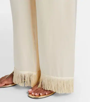DÔEN Dôen Lavon fringed silk satin wide-leg pants | Thumbnail 3 DÔEN Dôen Lavon fringed silk satin wide-leg pants | Thumbnail 3