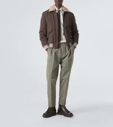 Brunello Cucinelli Shearling-trimmed blouson jacket | Thumbnail 2 Brunello Cucinelli Shearling-trimmed blouson jacket | Thumbnail 2
