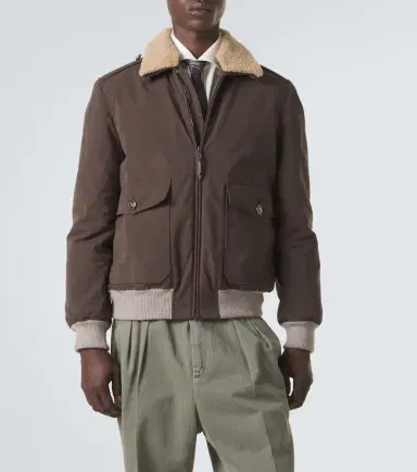 Brunello Cucinelli Shearling-trimmed blouson jacket | Thumbnail 7 Brunello Cucinelli Shearling-trimmed blouson jacket | Thumbnail 7