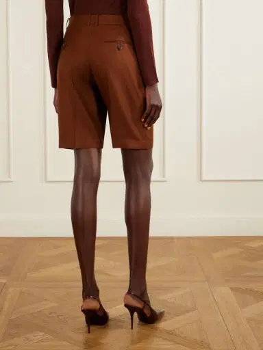 Saint Laurent Pleated Cashmere Shorts | Thumbnail 4 Saint Laurent Pleated Cashmere Shorts | Thumbnail 4