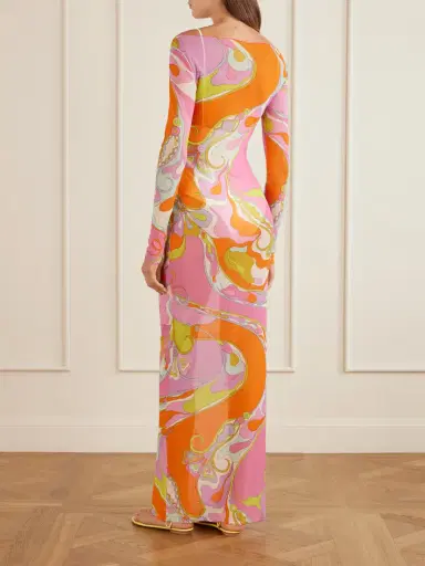 PUCCI Printed Tulle Maxi Dress | Thumbnail 3 PUCCI Printed Tulle Maxi Dress | Thumbnail 3