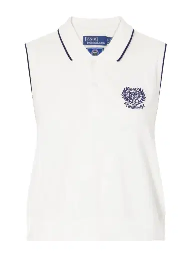 Polo Ralph Lauren + Wimbledon Logo-embroidered Cotton-blend Jersey Polo Vest | Thumbnail 1 Polo Ralph Lauren + Wimbledon Logo-embroidered Cotton-blend Jersey Polo Vest | Thumbnail 1