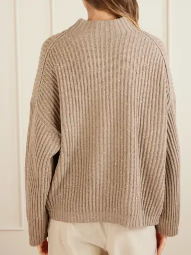 Brunello Cucinelli Sequined Ribbed-knit Sweater | Thumbnail 4 Brunello Cucinelli Sequined Ribbed-knit Sweater | Thumbnail 4