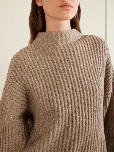 Brunello Cucinelli Sequined Ribbed-knit Sweater | Thumbnail 5 Brunello Cucinelli Sequined Ribbed-knit Sweater | Thumbnail 5