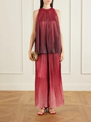 Dima Ayad Ombré Plissé-taffeta Wide-leg Pants | Thumbnail 2 Dima Ayad Ombré Plissé-taffeta Wide-leg Pants | Thumbnail 2