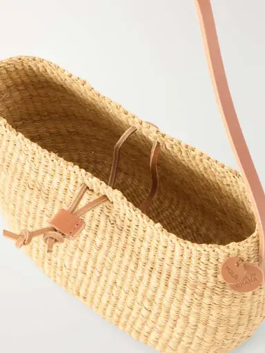 MUUÑ Nina Leather-trimmed Raffia Shoulder Bag | Thumbnail 6 MUUÑ Nina Leather-trimmed Raffia Shoulder Bag | Thumbnail 6