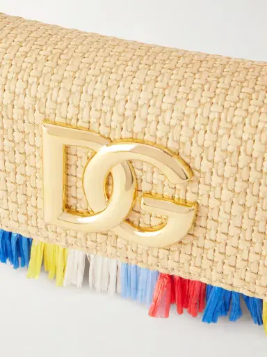 Dolce & Gabbana 3.5 Logo-embellished Fringed Leather-trimmed Raffia Shoulder Bag | Thumbnail 5 Dolce & Gabbana 3.5 Logo-embellished Fringed Leather-trimmed Raffia Shoulder Bag | Thumbnail 5