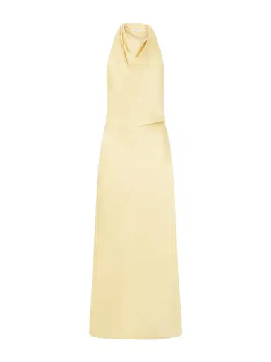 Simkhai Reannon Draped Satin Halterneck Gown | Thumbnail 1 Simkhai Reannon Draped Satin Halterneck Gown | Thumbnail 1