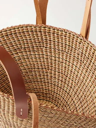 MUUÑ Sophia Mini Leather-trimmed Raffia Tote | Thumbnail 6 MUUÑ Sophia Mini Leather-trimmed Raffia Tote | Thumbnail 6