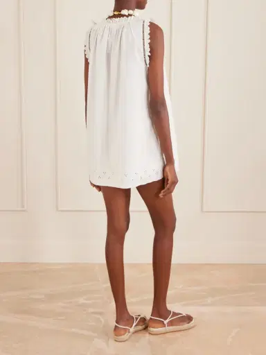 DÔEN Nessie Broderie Anglaise Organic Cotton Mini Dress | Thumbnail 3 DÔEN Nessie Broderie Anglaise Organic Cotton Mini Dress | Thumbnail 3
