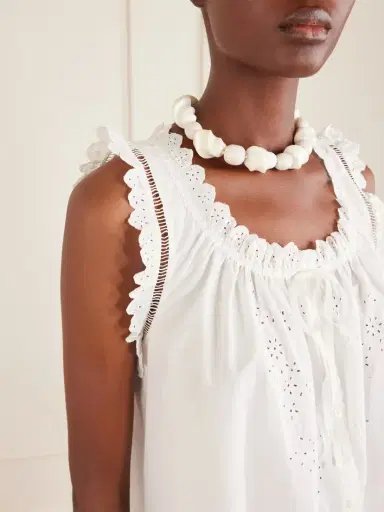 DÔEN Nessie Broderie Anglaise Organic Cotton Mini Dress | Thumbnail 4 DÔEN Nessie Broderie Anglaise Organic Cotton Mini Dress | Thumbnail 4
