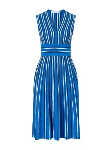 Max Mara Striped Knit Midi Dress | Thumbnail 1 Max Mara Striped Knit Midi Dress | Thumbnail 1