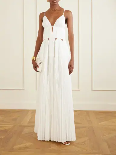 Simkhai Selene Cut-out Pleated Poplin Maxi Dress | Thumbnail 2 Simkhai Selene Cut-out Pleated Poplin Maxi Dress | Thumbnail 2