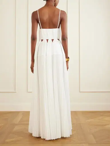 Simkhai Selene Cut-out Pleated Poplin Maxi Dress | Thumbnail 3 Simkhai Selene Cut-out Pleated Poplin Maxi Dress | Thumbnail 3