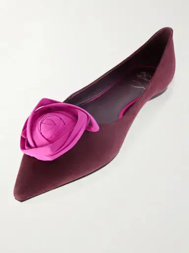 Roger Vivier Rose Ball Embellished Suede Ballet Flats | Thumbnail 5 Roger Vivier Rose Ball Embellished Suede Ballet Flats | Thumbnail 5