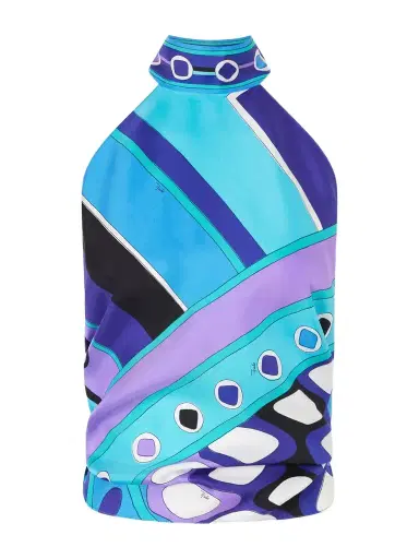 PUCCI Printed Silk-twill Halterneck Top | Thumbnail 1 PUCCI Printed Silk-twill Halterneck Top | Thumbnail 1