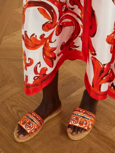 Dolce & Gabbana Embroidered Leather-trimmed Espadrille Sandals | Thumbnail 2 Dolce & Gabbana Embroidered Leather-trimmed Espadrille Sandals | Thumbnail 2