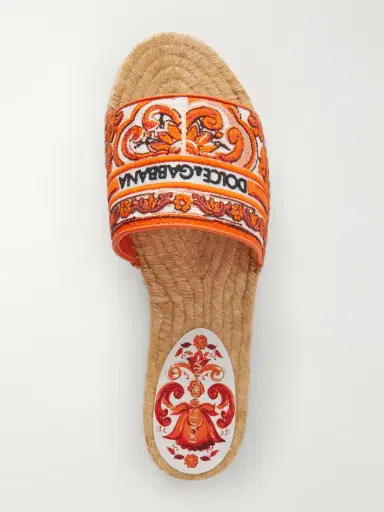 Dolce & Gabbana Embroidered Leather-trimmed Espadrille Sandals | Thumbnail 6 Dolce & Gabbana Embroidered Leather-trimmed Espadrille Sandals | Thumbnail 6