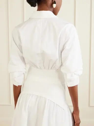 Simkhai Stiles Gathered Cotton-poplin Shirt | Thumbnail 3 Simkhai Stiles Gathered Cotton-poplin Shirt | Thumbnail 3
