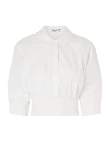 Simkhai Stiles Gathered Cotton-poplin Shirt | Thumbnail 1 Simkhai Stiles Gathered Cotton-poplin Shirt | Thumbnail 1