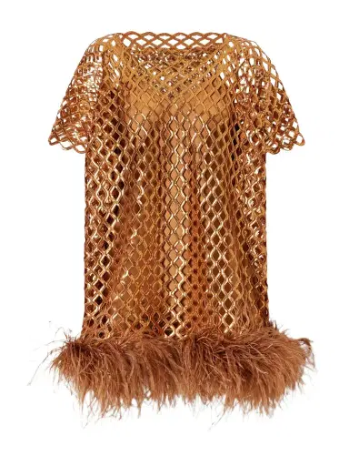 Dima Ayad Feather-trimmed Sequined Blouse | Thumbnail 1 Dima Ayad Feather-trimmed Sequined Blouse | Thumbnail 1