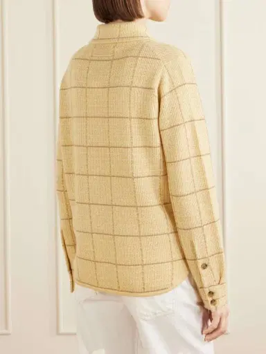 Guest In Residence Dylan Checked Knitted Cashmere And Linen-blend Shirt | Thumbnail 4 Guest In Residence Dylan Checked Knitted Cashmere And Linen-blend Shirt | Thumbnail 4