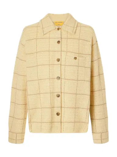 Guest In Residence Dylan Checked Knitted Cashmere And Linen-blend Shirt | Thumbnail 1 Guest In Residence Dylan Checked Knitted Cashmere And Linen-blend Shirt | Thumbnail 1