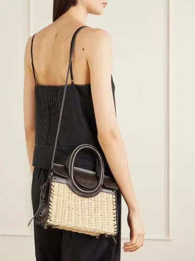 Staud Maude Mini Leather-trimmed Raffia Tote | Thumbnail 5 Staud Maude Mini Leather-trimmed Raffia Tote | Thumbnail 5