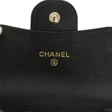 Chanel Chanel Classic Card Holder Wallet Black Shiny Caviar Light Gold Hardware | Thumbnail 8 Chanel Chanel Classic Card Holder Wallet Black Shiny Caviar Light Gold Hardware | Thumbnail 8