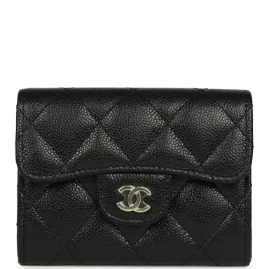 Chanel Chanel Classic Card Holder Wallet Black Shiny Caviar Light Gold Hardware | Thumbnail 1 Chanel Chanel Classic Card Holder Wallet Black Shiny Caviar Light Gold Hardware | Thumbnail 1