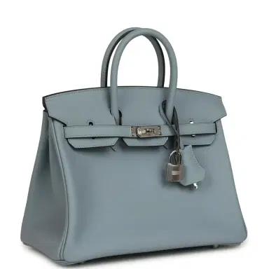 HERMÈS Hermes Birkin 25 Bleu Lin Swift Palladium Hardware | Thumbnail 2 HERMÈS Hermes Birkin 25 Bleu Lin Swift Palladium Hardware | Thumbnail 2