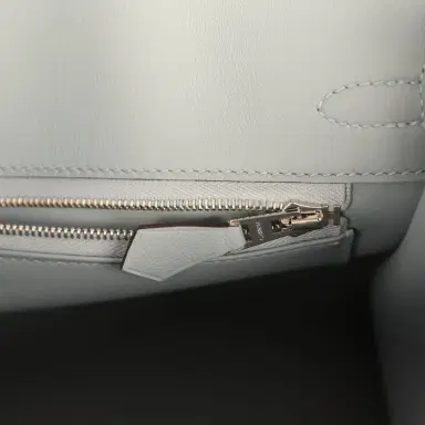 HERMÈS Hermes Birkin 25 Bleu Lin Swift Palladium Hardware | Thumbnail 9 HERMÈS Hermes Birkin 25 Bleu Lin Swift Palladium Hardware | Thumbnail 9