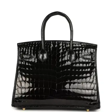 HERMÈS Hermes Birkin 30 Black Shiny Crocodile Niloticus Gold Hardware | Thumbnail 4 HERMÈS Hermes Birkin 30 Black Shiny Crocodile Niloticus Gold Hardware | Thumbnail 4
