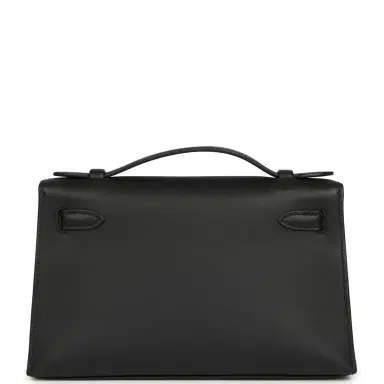 HERMÈS Hermes Kelly Pochette Black Swift Palladium Hardware | Thumbnail 4 HERMÈS Hermes Kelly Pochette Black Swift Palladium Hardware | Thumbnail 4