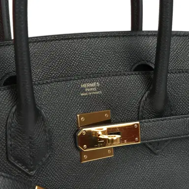 HERMÈS Pre-owned Hermes Birkin 30 Black Epsom Gold Hardware | Thumbnail 7 HERMÈS Pre-owned Hermes Birkin 30 Black Epsom Gold Hardware | Thumbnail 7