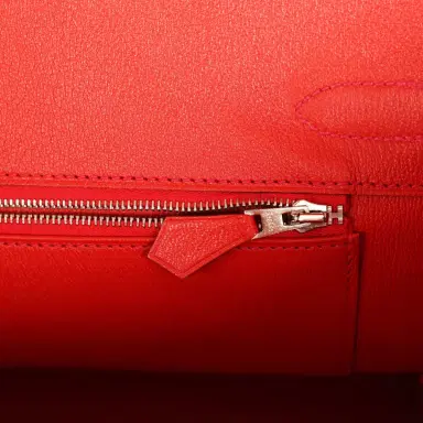 HERMÈS Pre-owned Hermes Birkin 30 Geranium Shiny Niloticus Crocodile Palladium Hardware | Thumbnail 9 HERMÈS Pre-owned Hermes Birkin 30 Geranium Shiny Niloticus Crocodile Palladium Hardware | Thumbnail 9