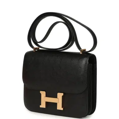 HERMÈS Pre-owned Hermes Constance 18 Black Ostrich Rose Gold Hardware | Thumbnail 5 HERMÈS Pre-owned Hermes Constance 18 Black Ostrich Rose Gold Hardware | Thumbnail 5