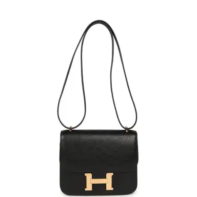 HERMÈS Pre-owned Hermes Constance 18 Black Ostrich Rose Gold Hardware | Thumbnail 7 HERMÈS Pre-owned Hermes Constance 18 Black Ostrich Rose Gold Hardware | Thumbnail 7