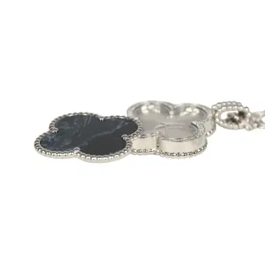 Van Cleef & Arpels Van Cleef & Arpels Alhambra Secret Pendant Watch Necklace Pietersite, Diamonds, 18K White Gold Guilloche | Thumbnail 16 Van Cleef & Arpels Van Cleef & Arpels Alhambra Secret Pendant Watch Necklace Pietersite, Diamonds, 18K White Gold Guilloche | Thumbnail 16