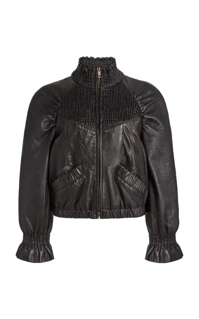 Shirred Leather Jacket Shirred Leather Jacket