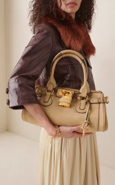 Chloé Paddington Suede Shoulder Bag | Thumbnail 2 Chloé Paddington Suede Shoulder Bag | Thumbnail 2