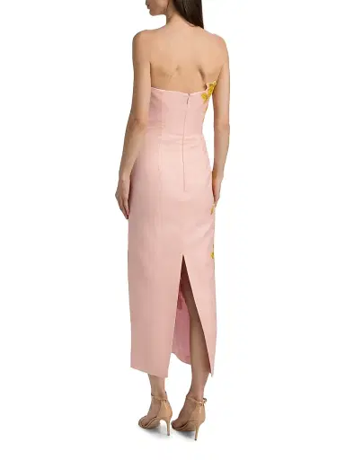 Lela Rose Women's Rose Fil Coupe Strapless Midi-Dress - Peony Sunflower | Thumbnail 5 Lela Rose Women's Rose Fil Coupe Strapless Midi-Dress - Peony Sunflower | Thumbnail 5